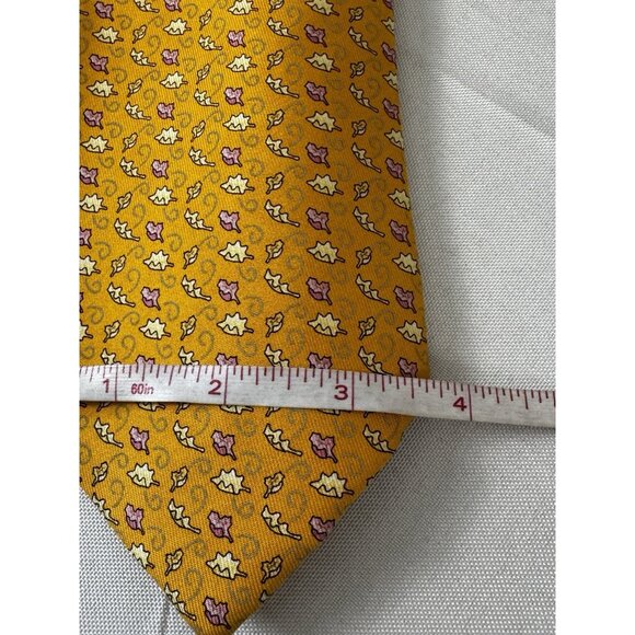 Vineyard Vines NWT Golden Yellow Pink Shells Coastal Preppy Neck Tie Silk Ocean - Picture 8 of 9